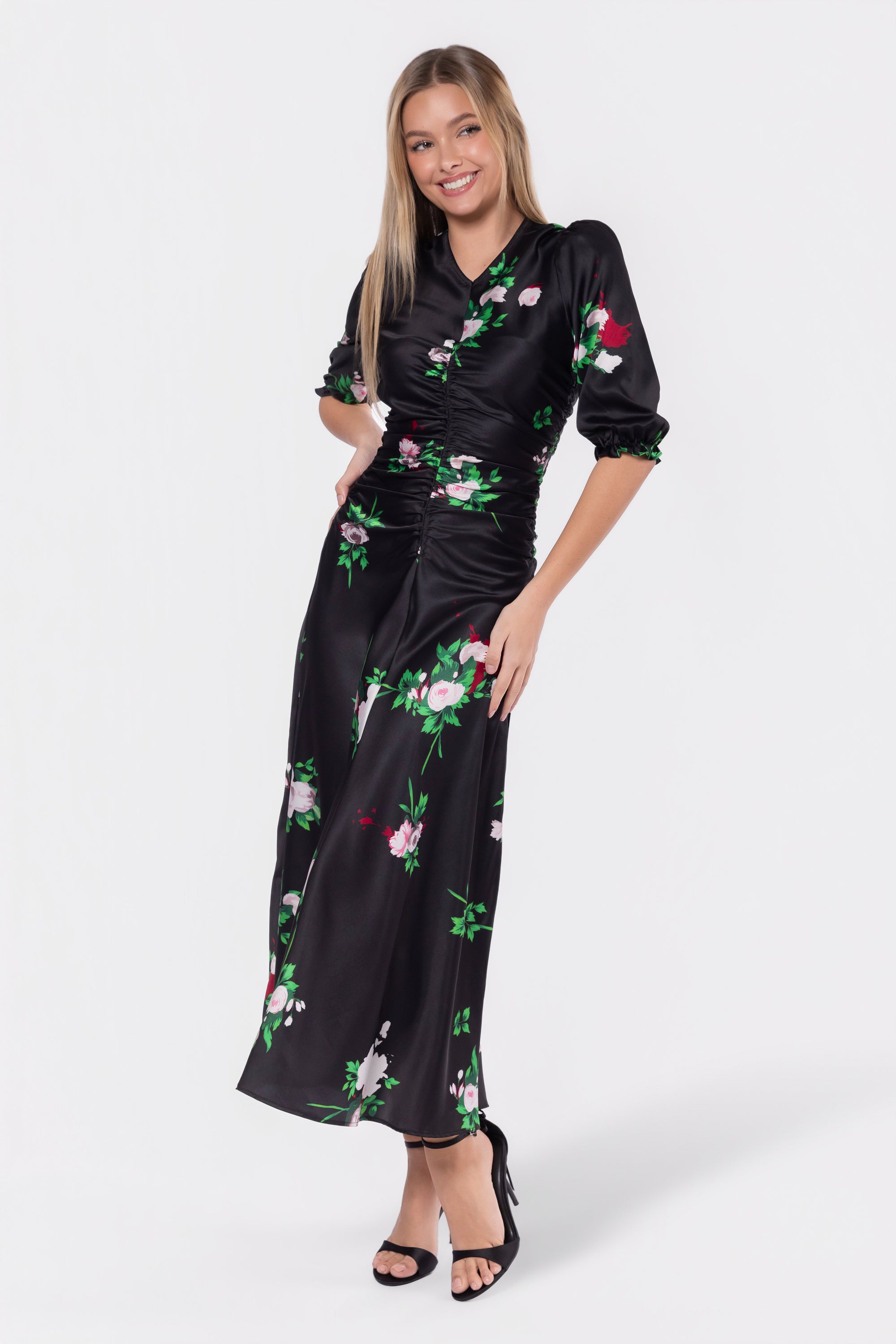 Audrey Dress Short Sleeve (Black Ground)