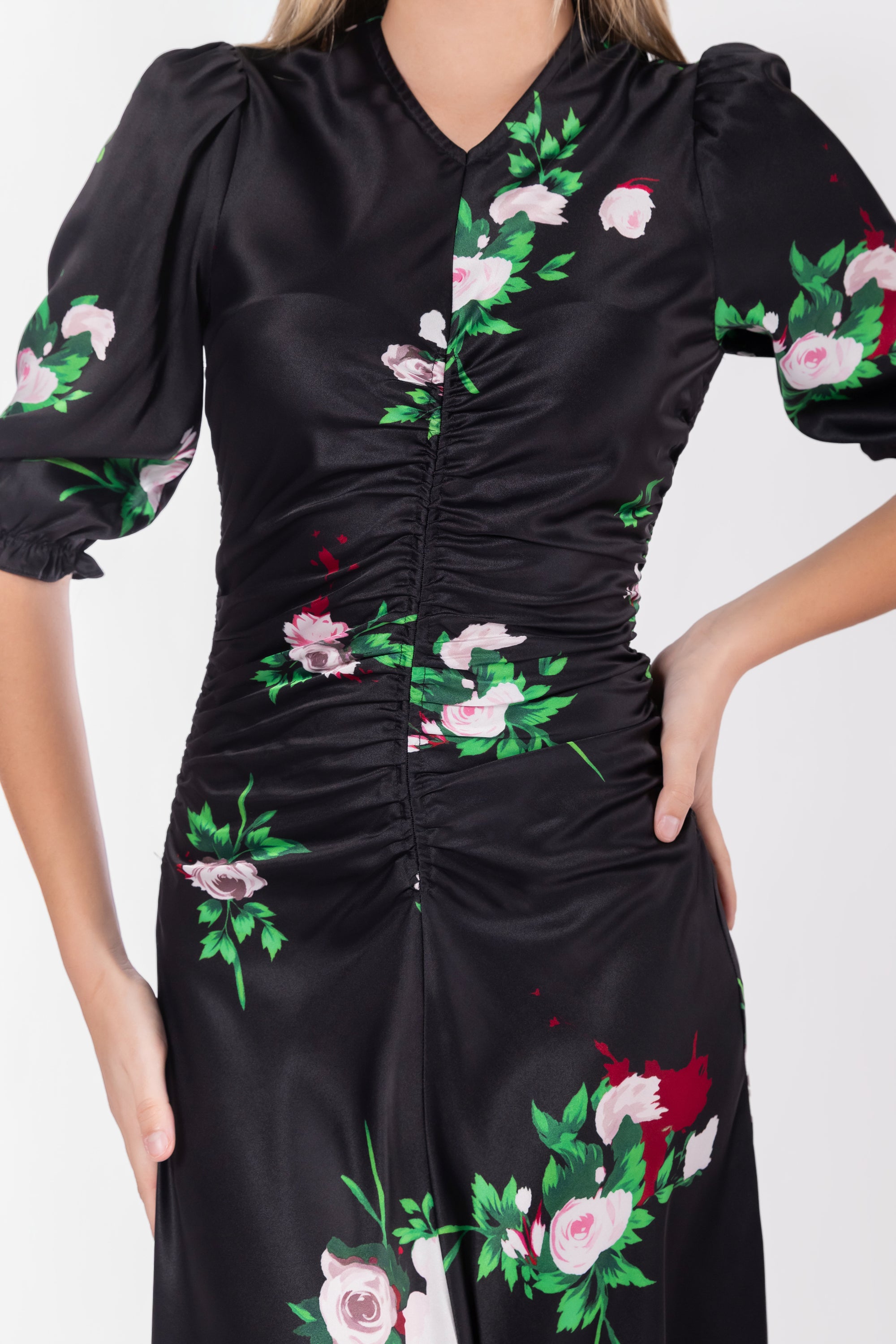 Audrey Dress Short Sleeve (Black Ground)