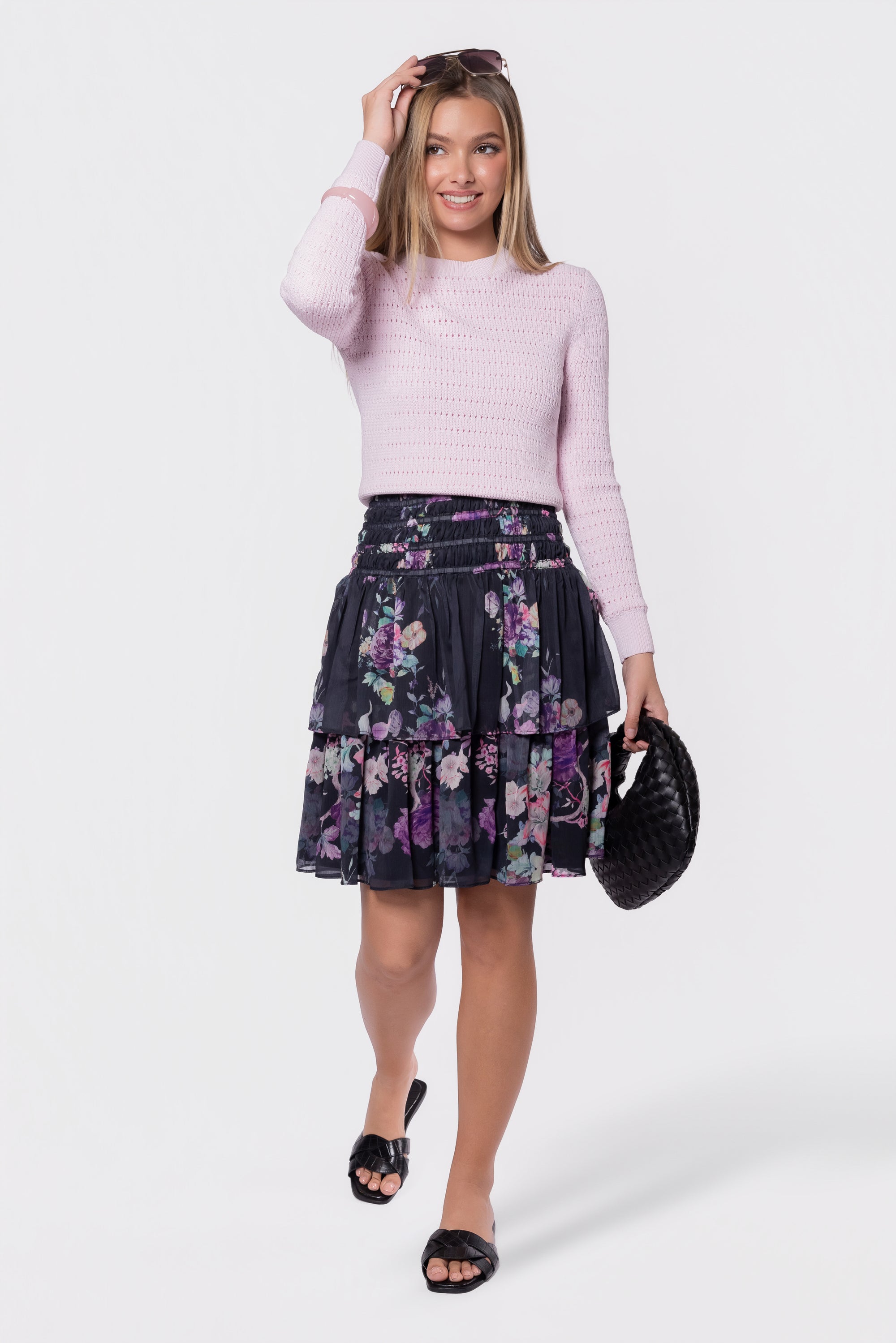 Zena Skirt 23" (Black/Purple)
