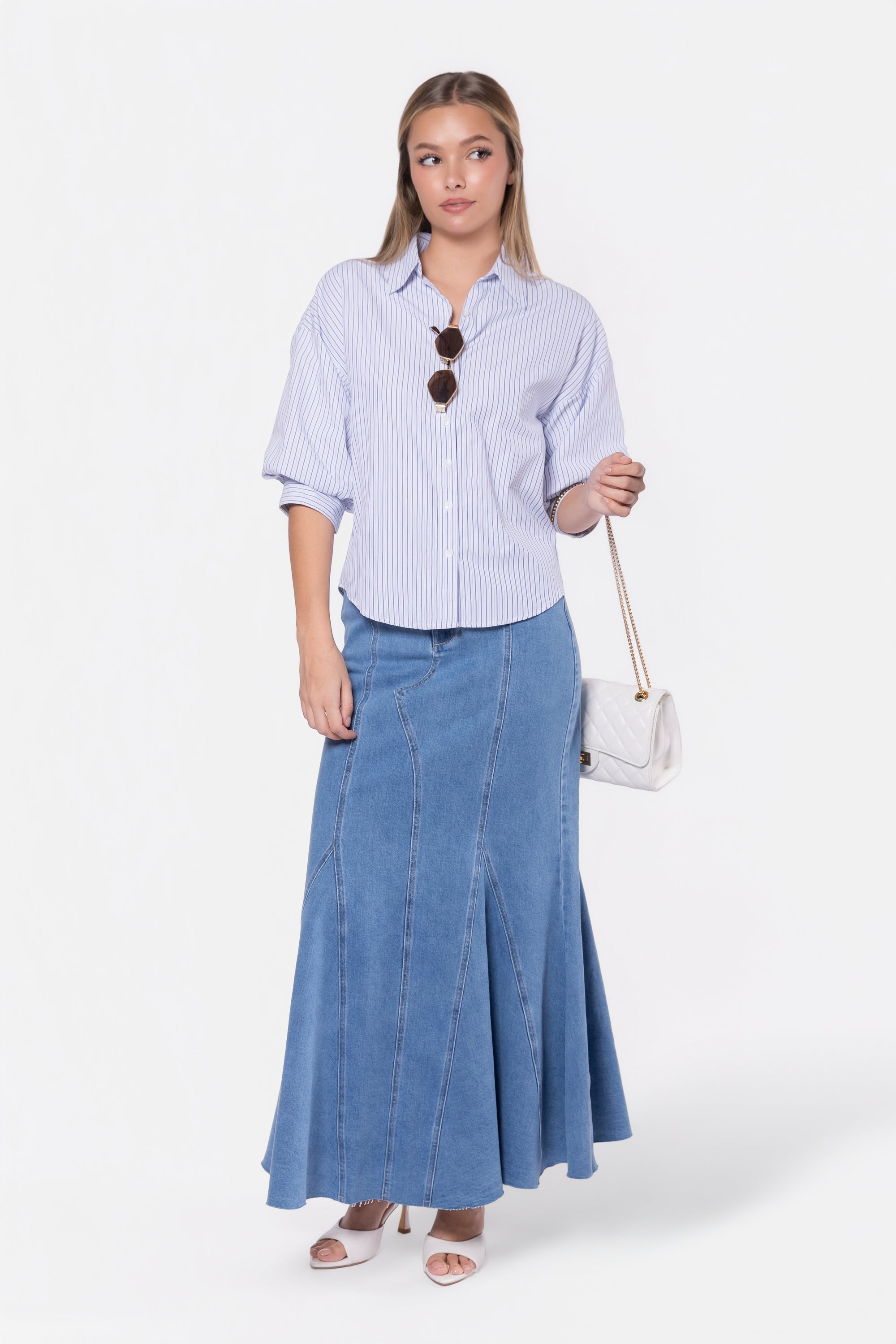 Viviana Top (White Stripe)