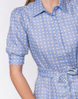 Elisa Dress 36" (White/Blue)