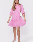 Kiana Dress (Light Pink Stripe)