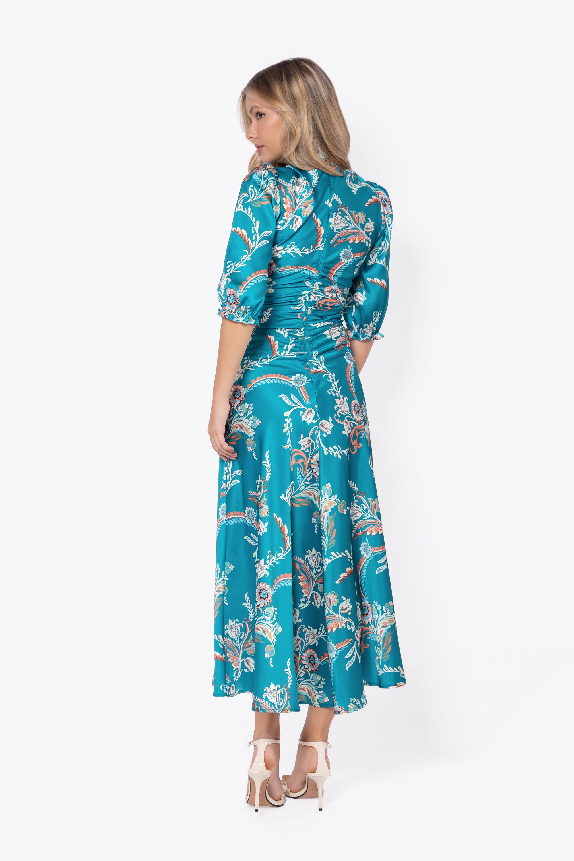 Audrey Dress Short Sleeve (Green Pattern)