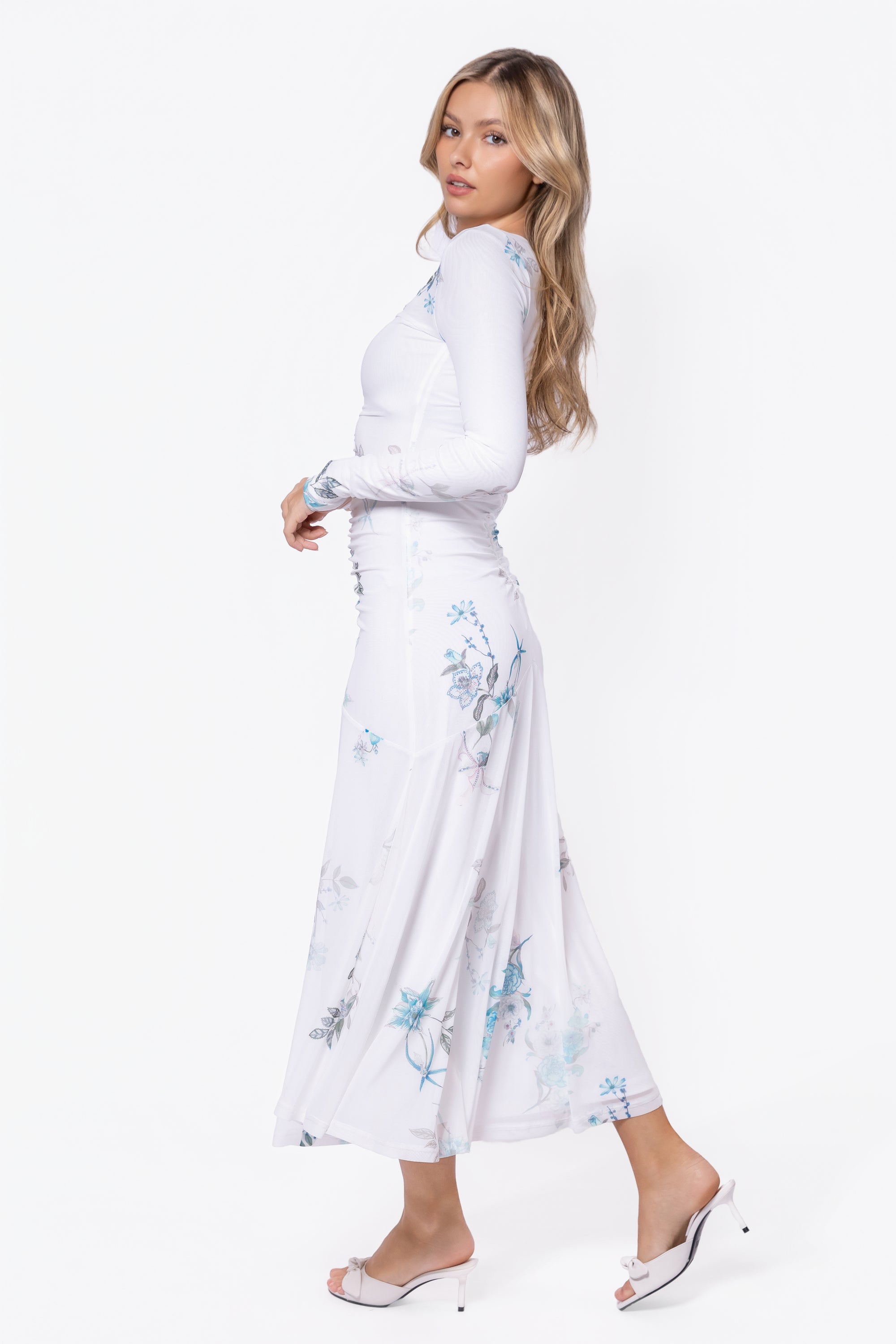 Mariella Dress (White/Green)