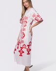 Erica Dress (White/Red)