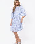 Allie Dress Short Sleeve 41" (Blue Flower)