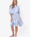 Allie Dress Short Sleeve 41" (Blue Flower)