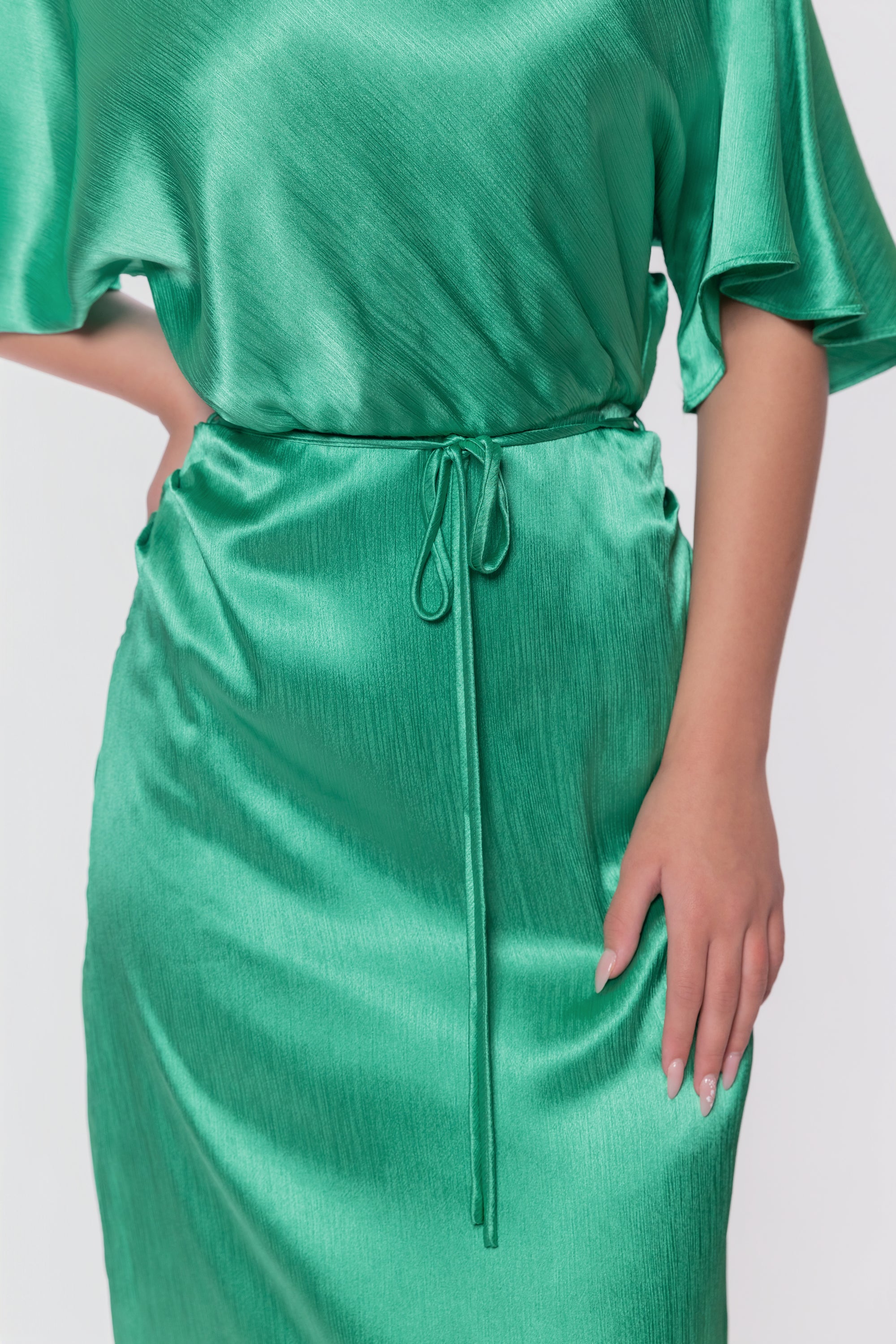 Juniper Dress (Green Solid) L Juniper Dress (Green Solid) L