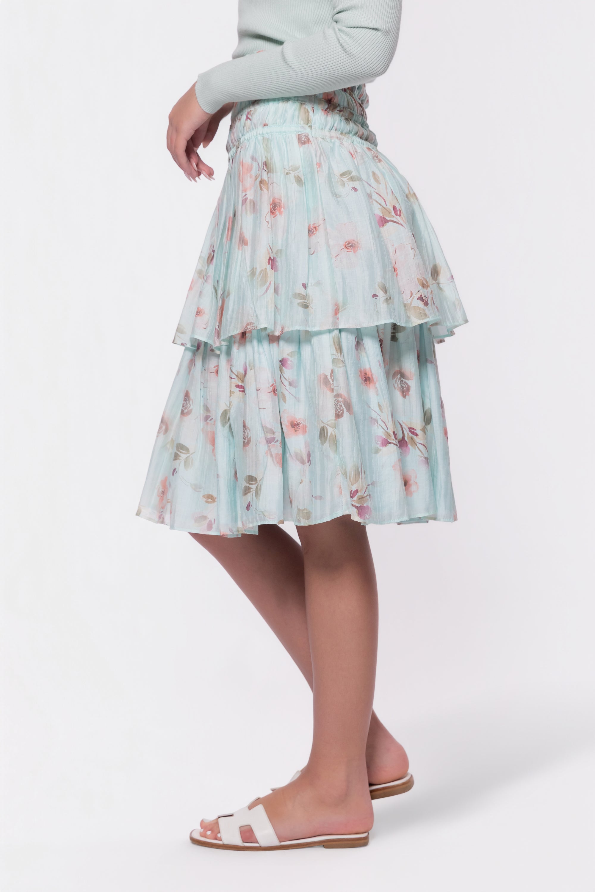 Zena Skirt 26" (Purple/Beige)