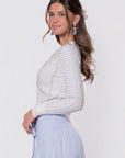 Jessie Cardigan (White/Blue)
