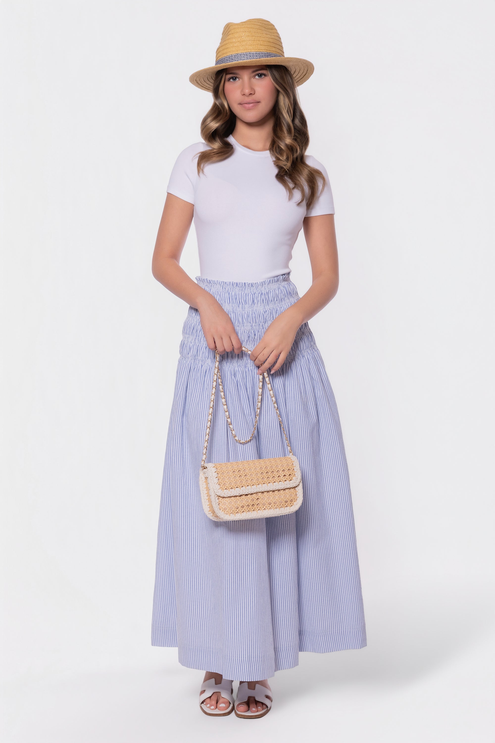 Noelle Skirt (Blue Stripe)