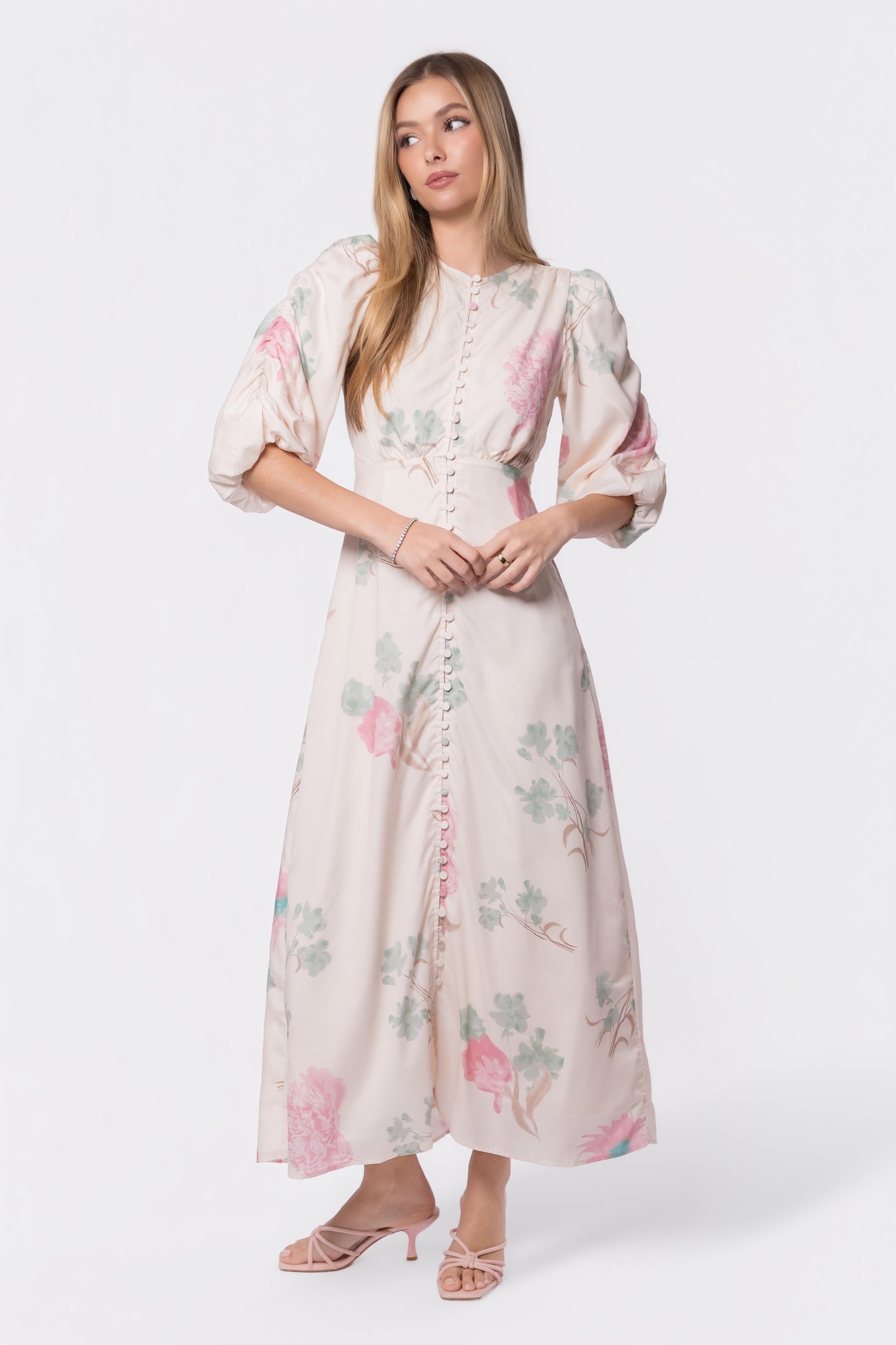 Patricia Dress (Green Pink) M