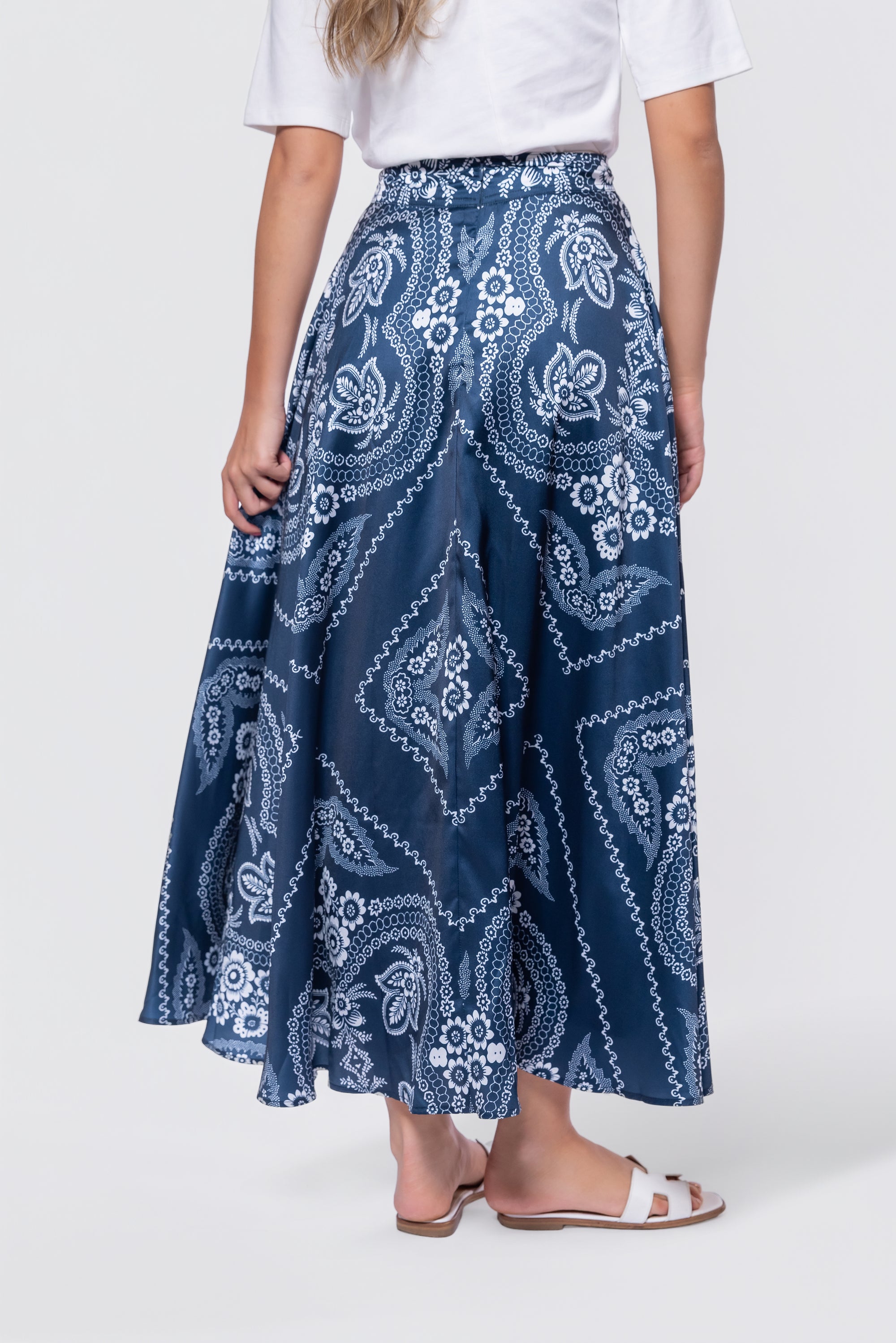 Ella Skirt 38" (Navy Ground)