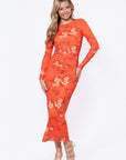 Alia Dress (Orange Flower)
