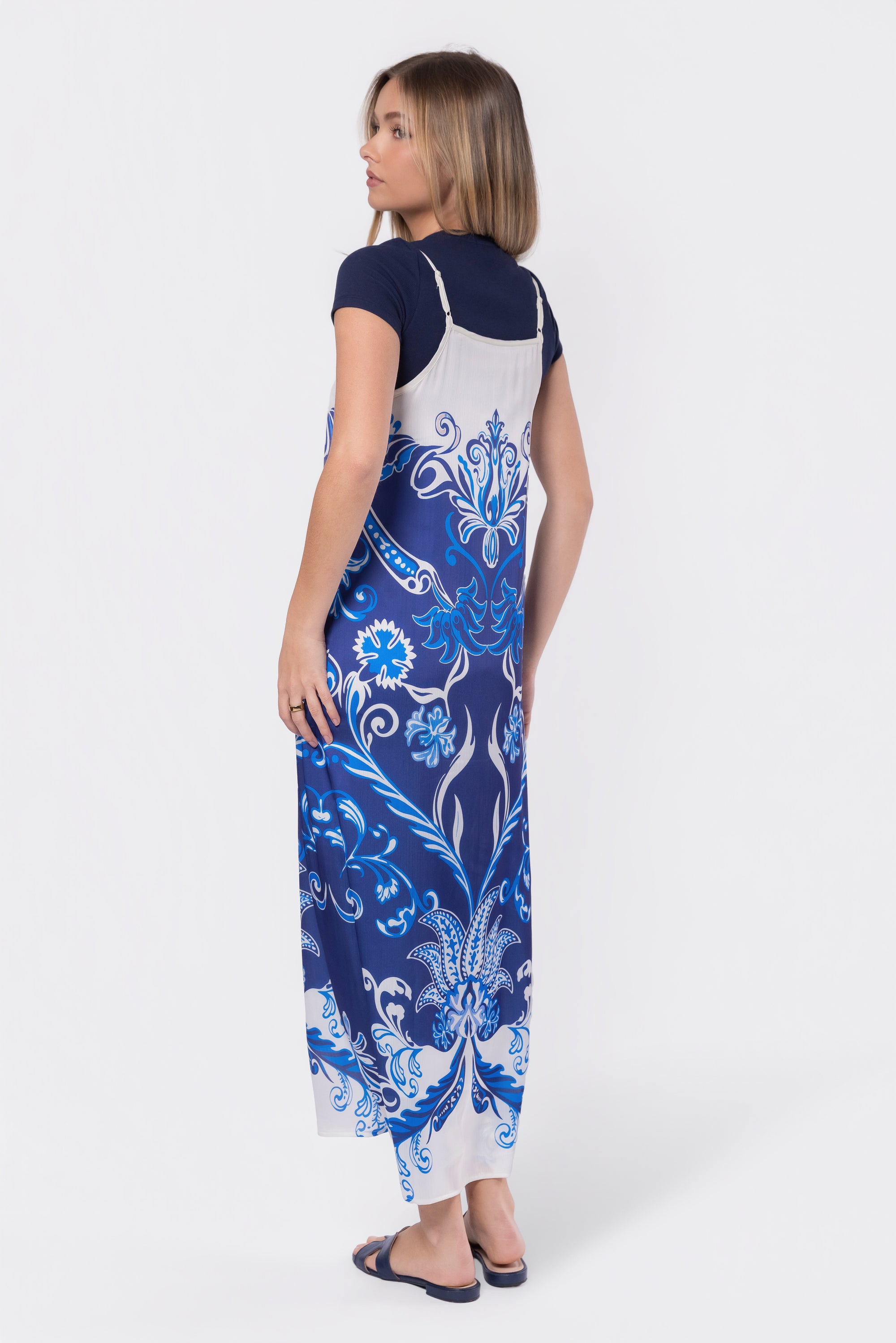 Paula Dress (Blue Ground)