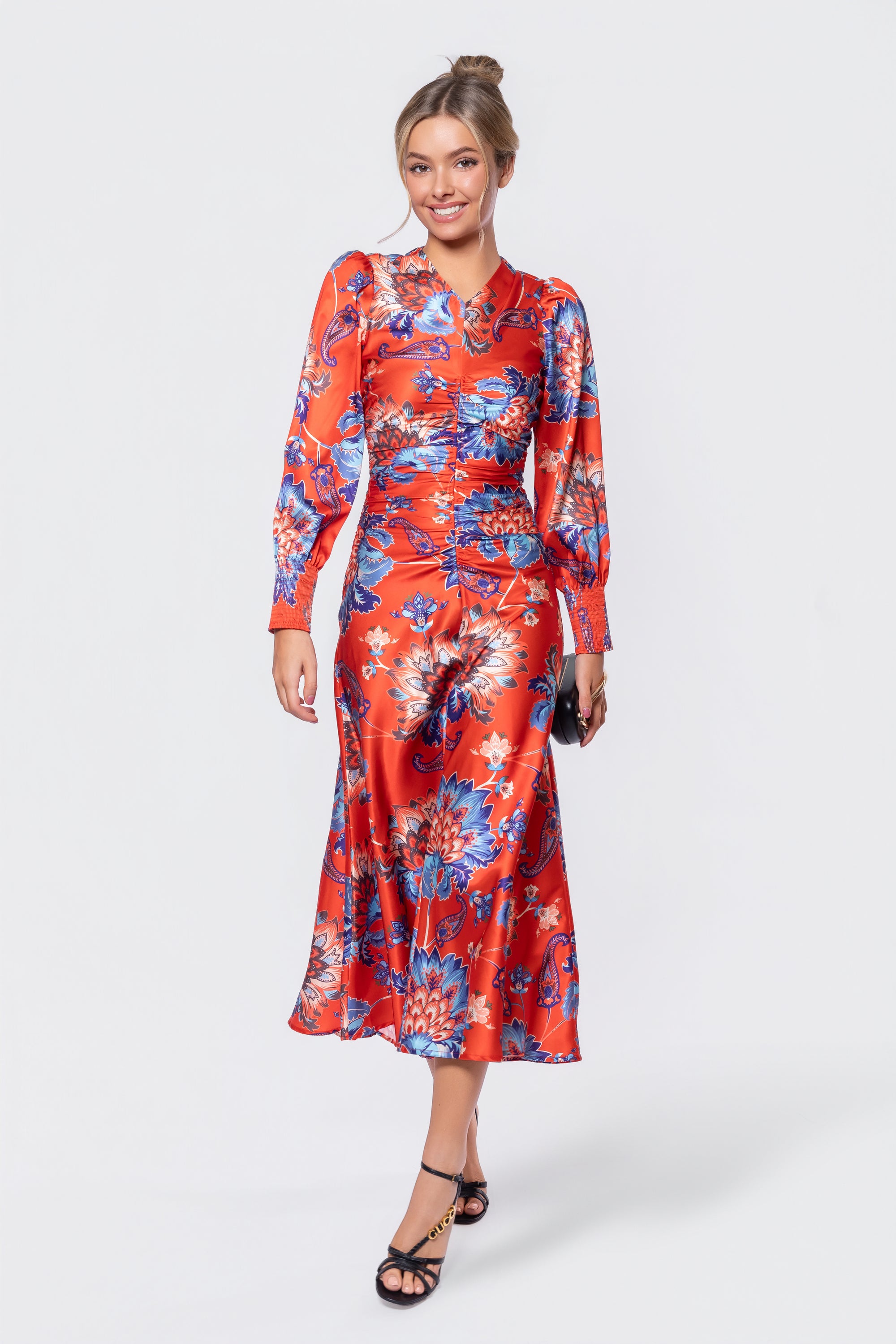 Audrey Dress Long Sleeve (Red/Blue) Yakira Bella Audrey Dress Long Sleeve (Red/Blue) Yakira Bella