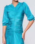 Audrey Dress Short Sleeve (Teal Green Solid)
