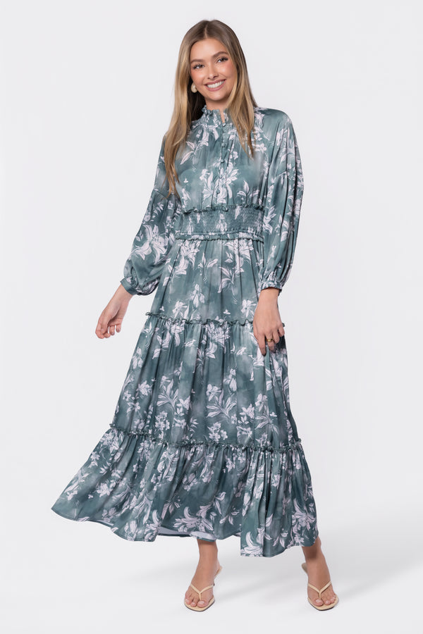 Leslie Dress (Green Pattern)