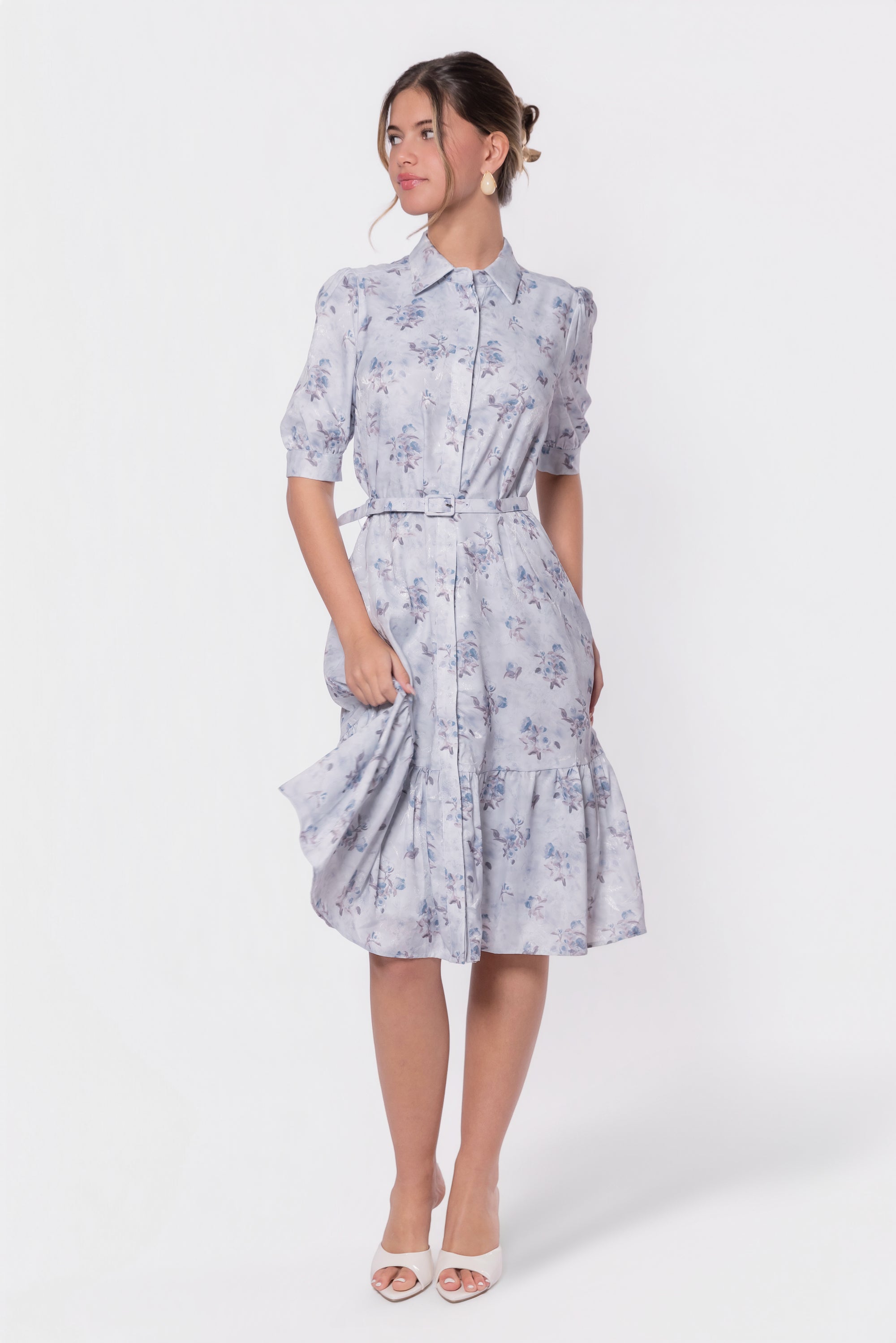 Celine Dress 42" (Light Blue Flower)