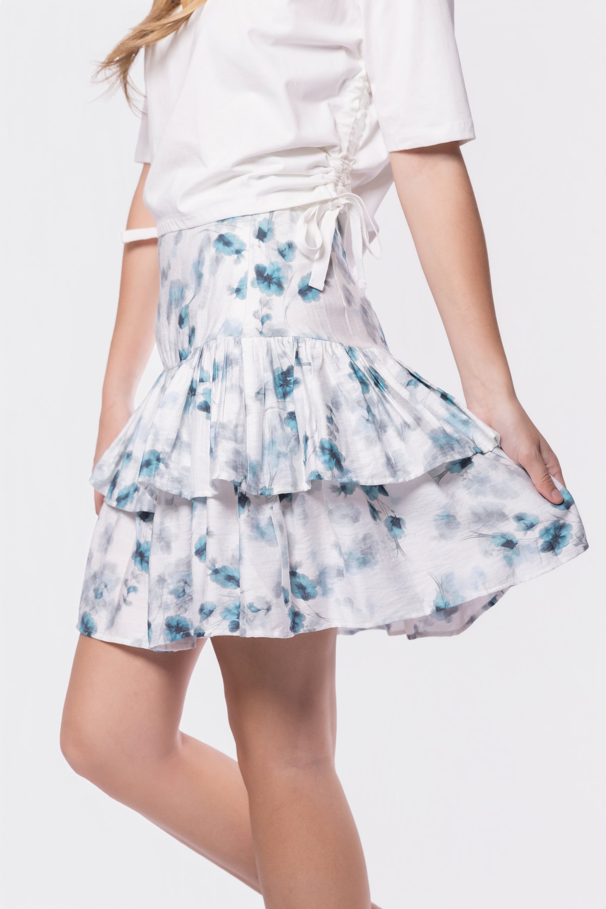 Tessa Skirt (Teal/White)