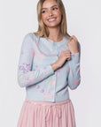 Gabrielle Cardigan (Light Blue Ground)