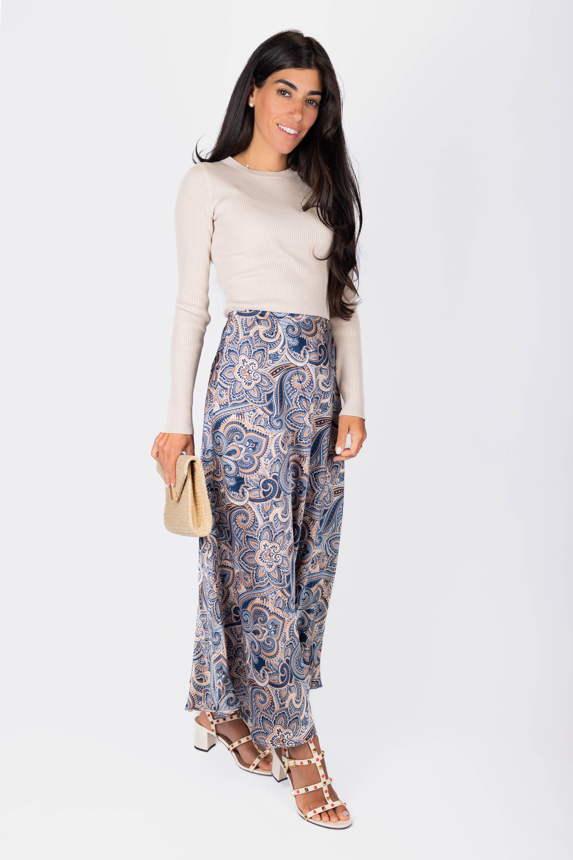Dakota Skirt (Navy/Brown)