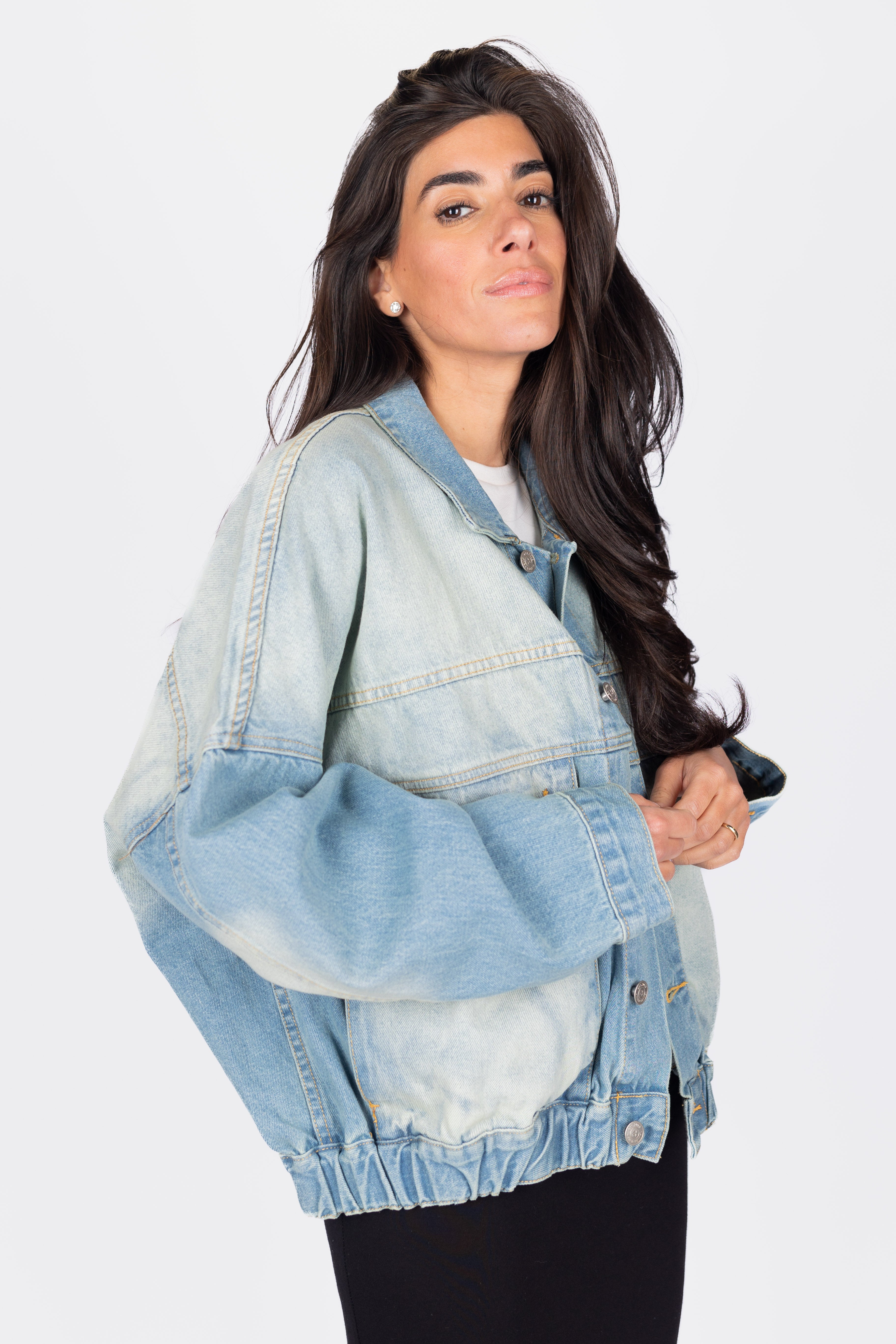 Oversized Denim Jacket (Blue) – Yakira Bella