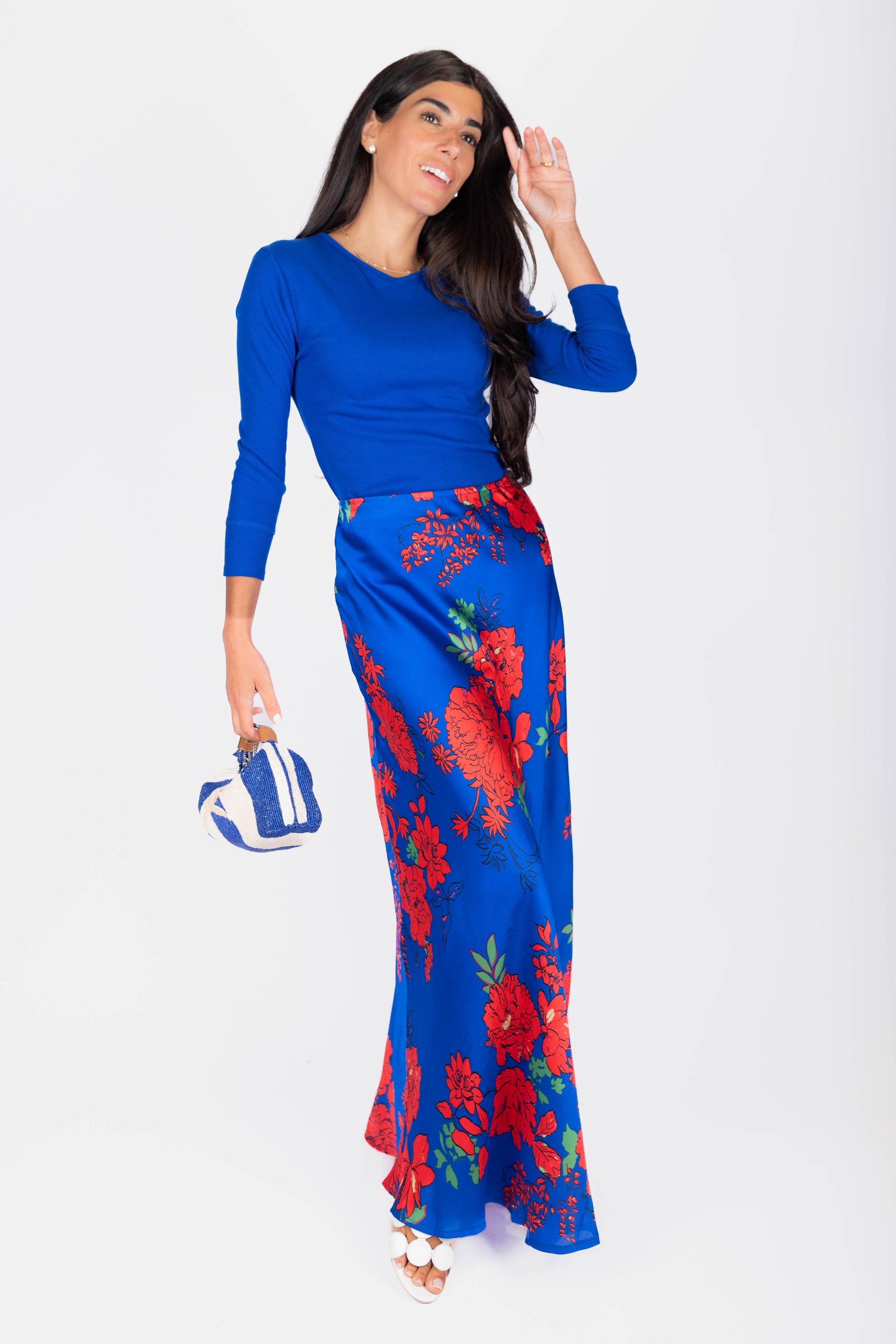 Lisa Skirt (Blue/Red)