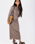 Zip-Up Cardigan (Brown)