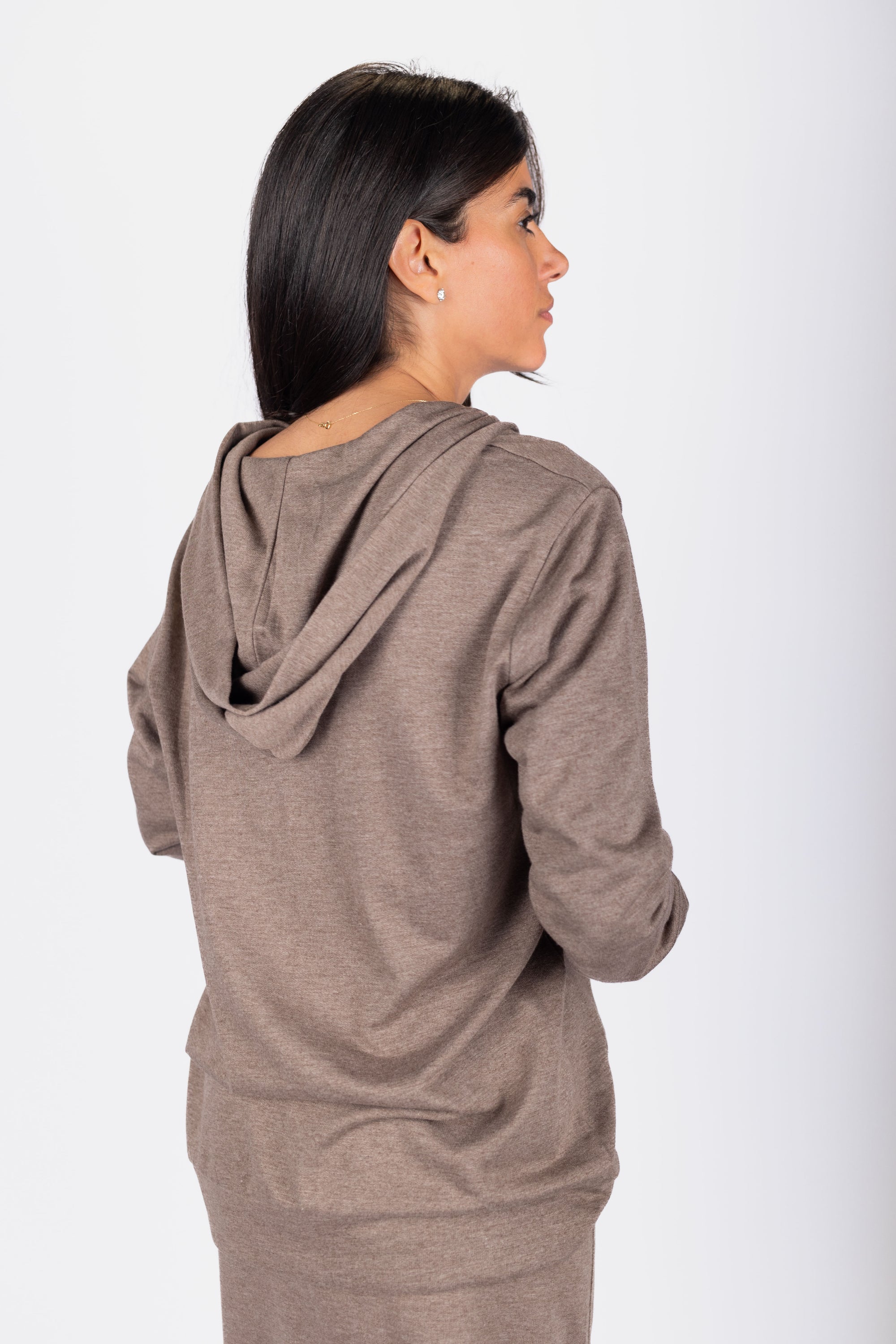 Zip-Up Cardigan (Brown)