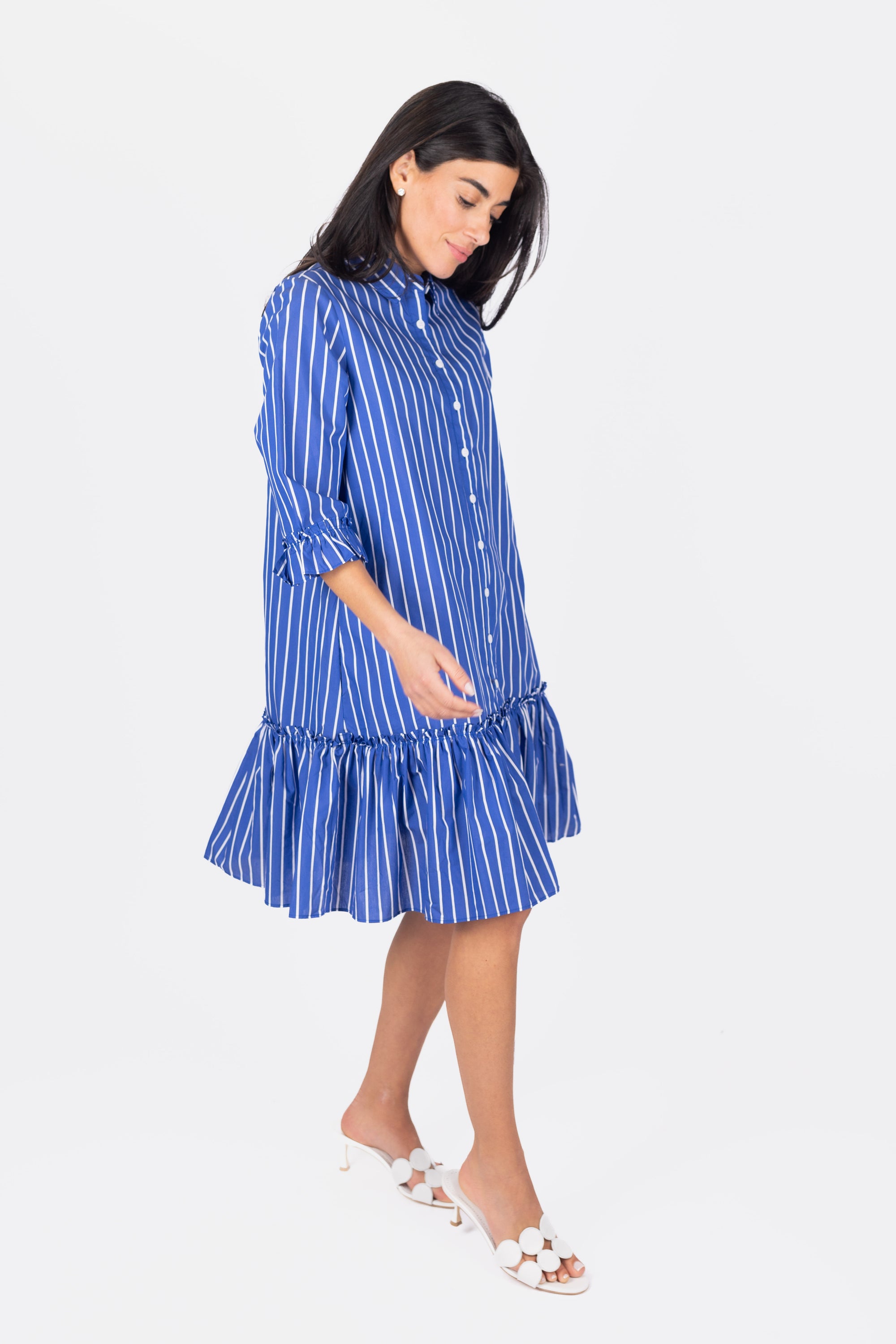 KIANA DRESS 37&quot; (BLUE STRIPE)