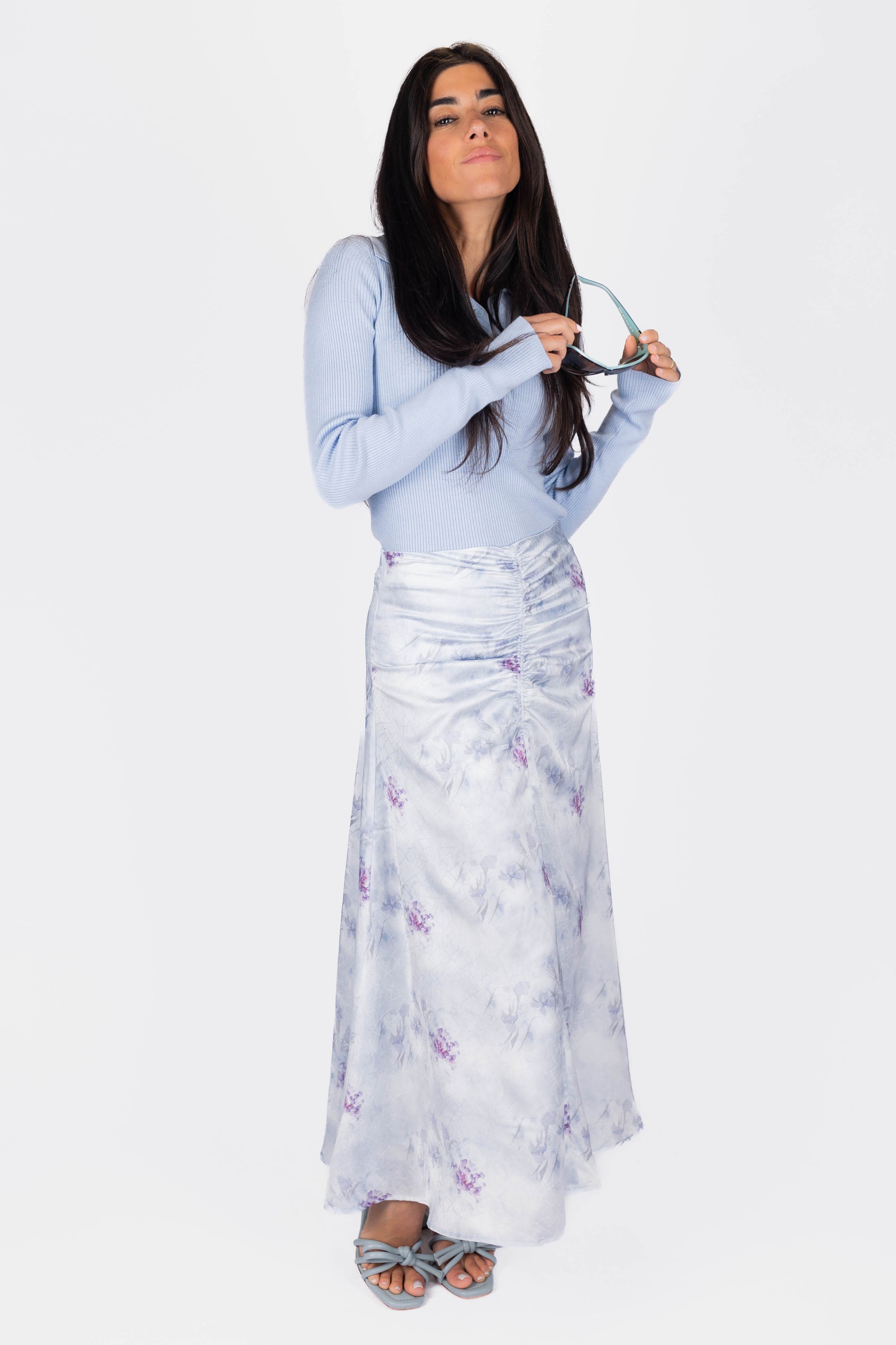 Sylvie Skirt (Blue/Grey)