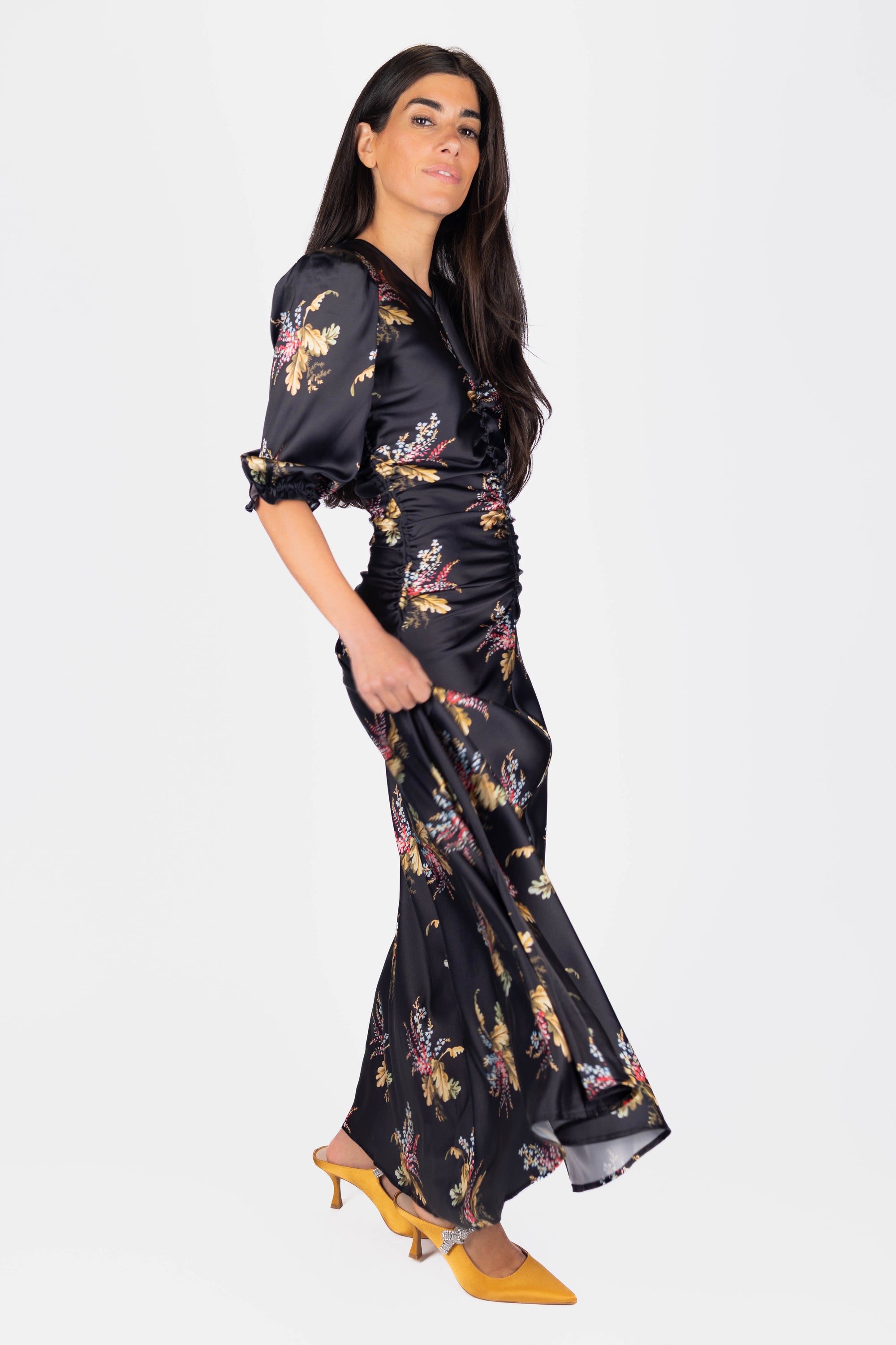 Audrey Dress (Black Pattern)