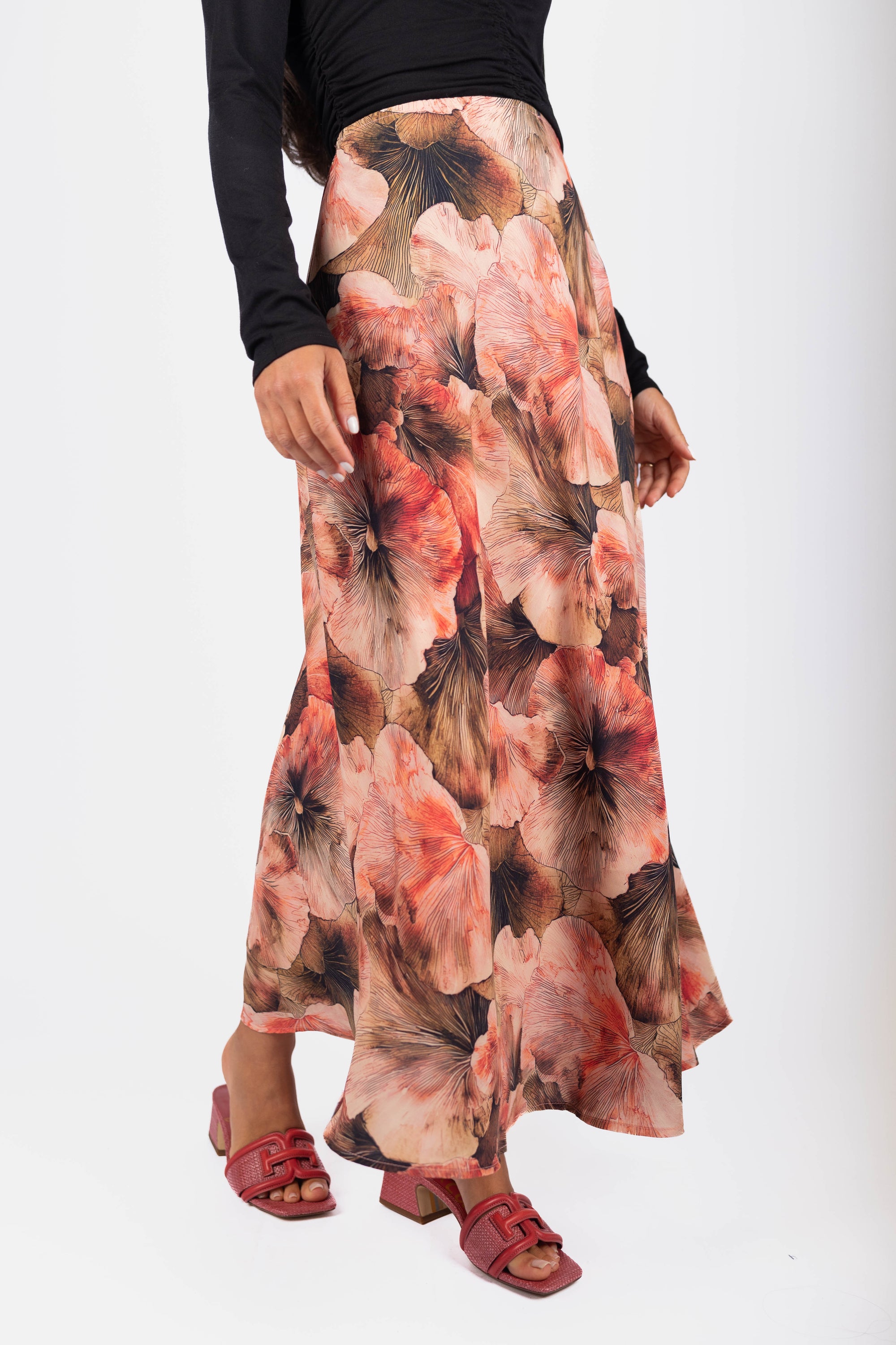 Dakota Skirt (Burgundy/Brown)