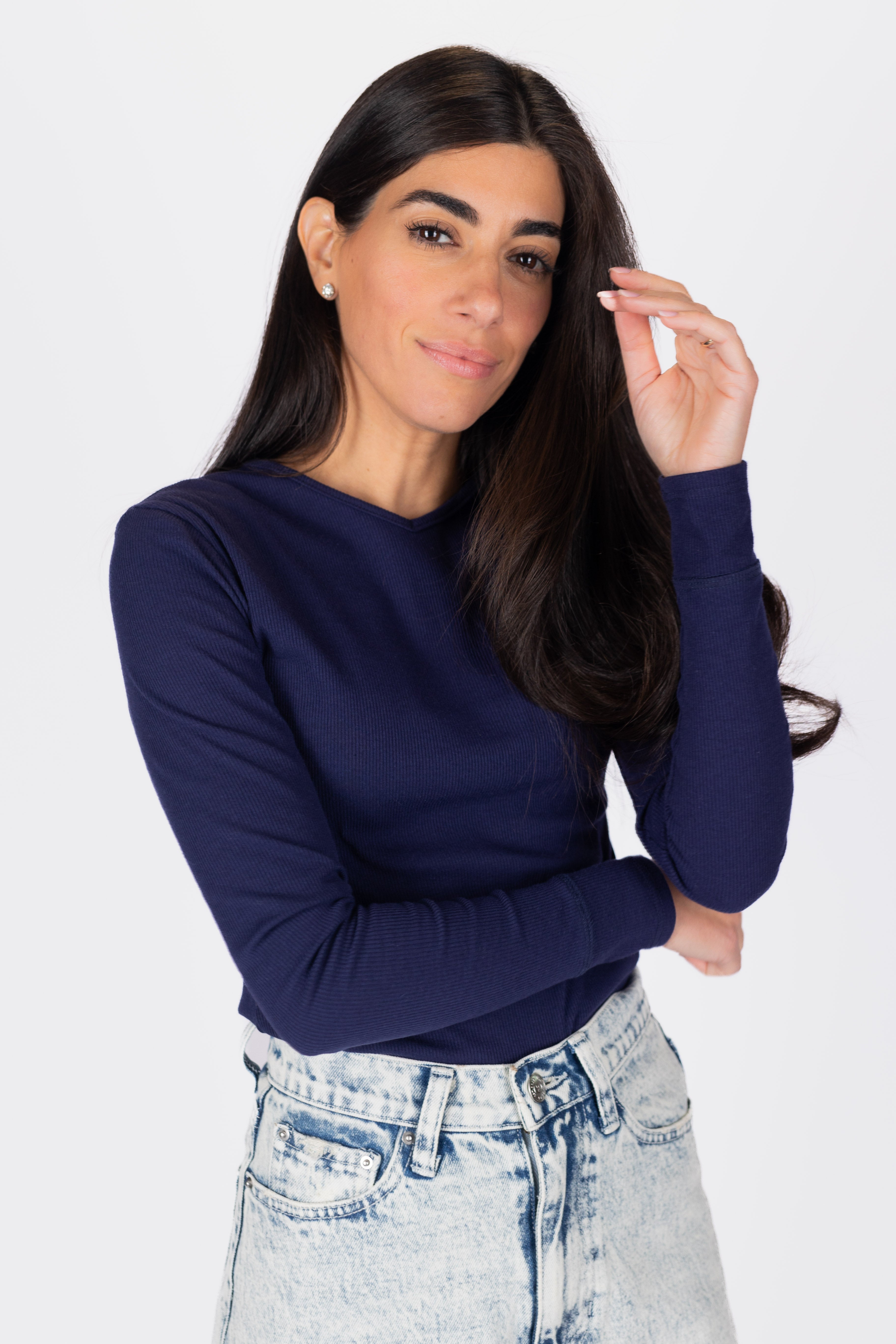 Romi Top Long Sleeve (Navy) – Yakira Bella