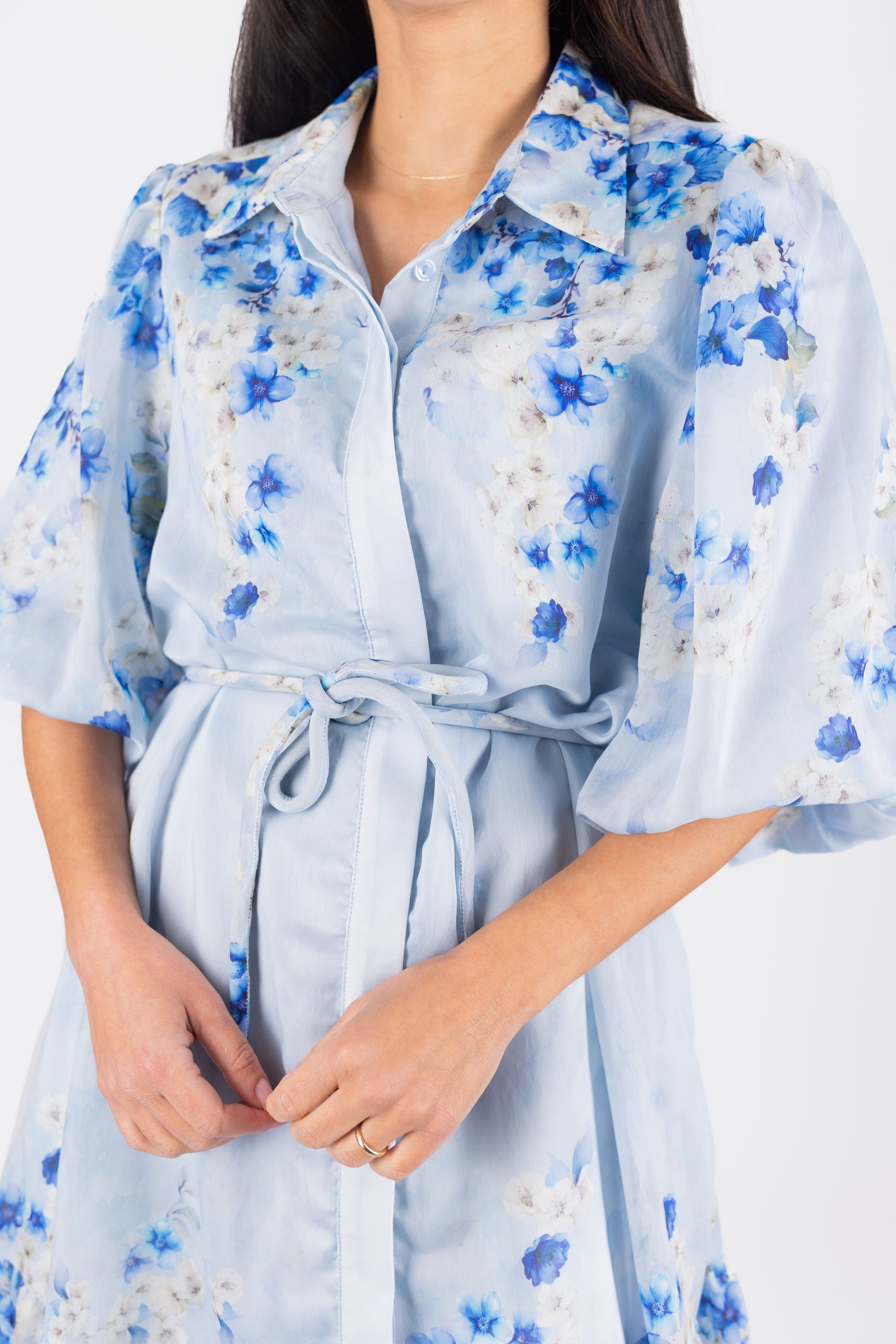 Annette Dress 41&quot; (Blue Pattern)