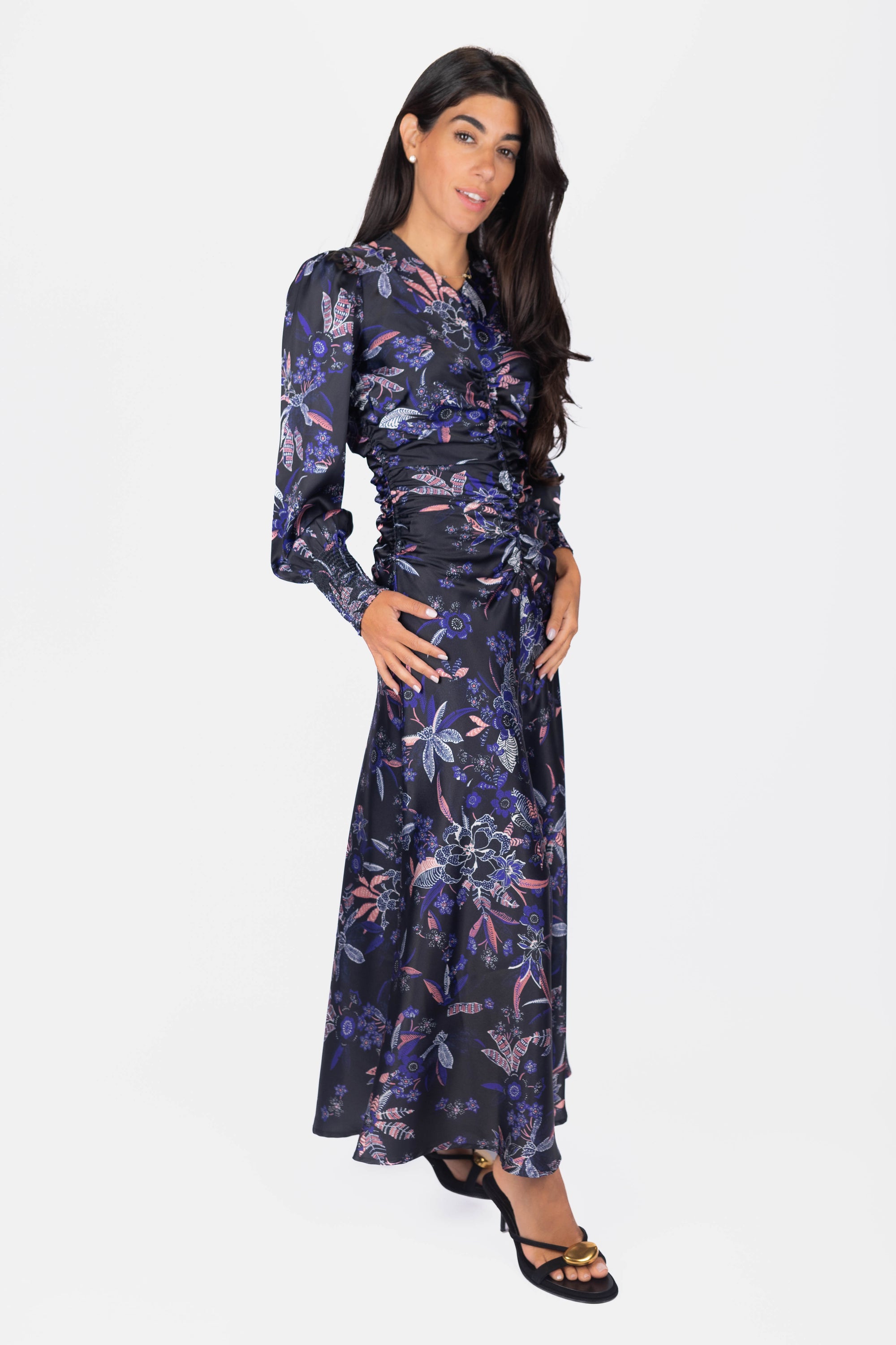 Audrey Dress Long Sleeve (Black Pattern)