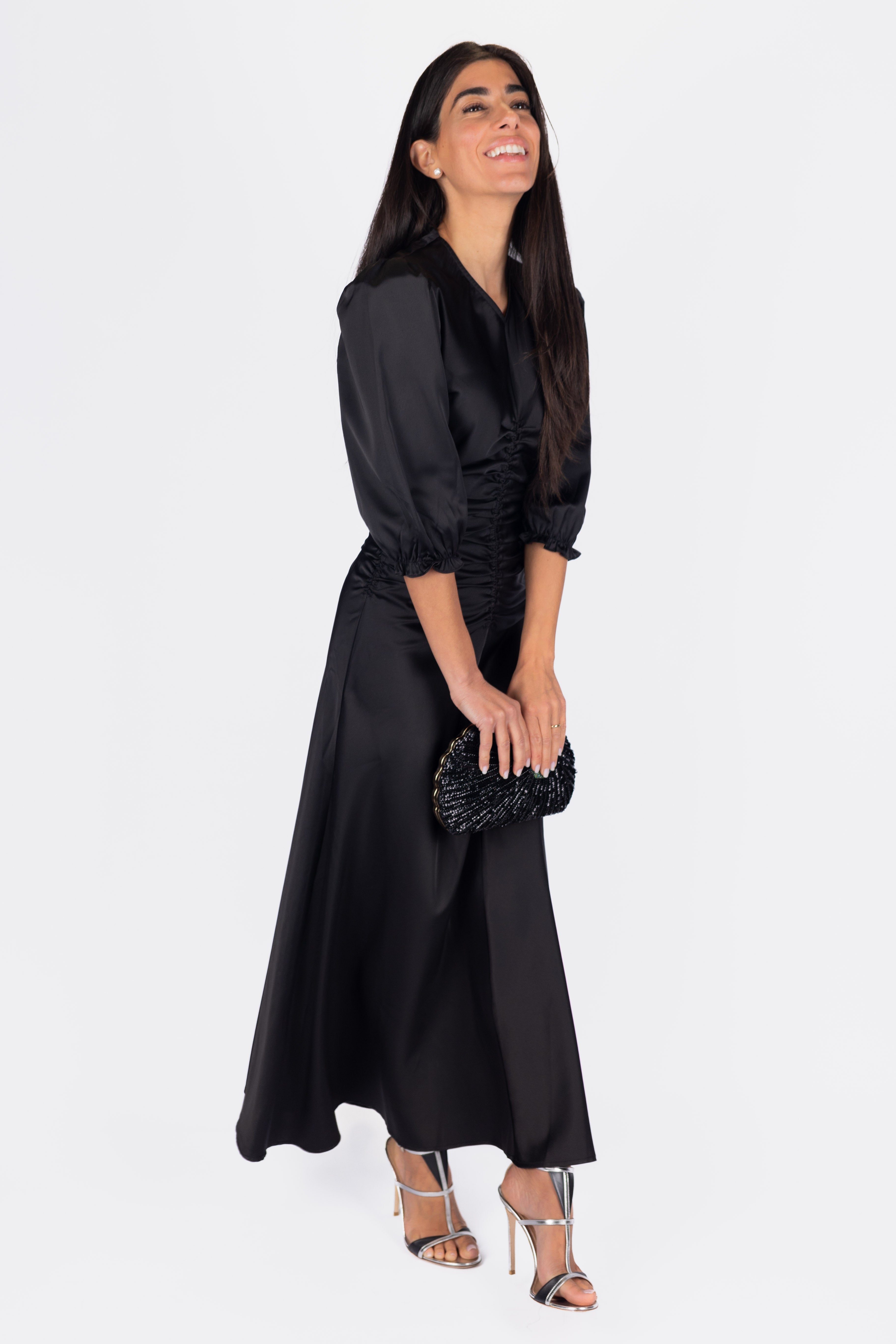 Audrey Dress (Black Solid) – Yakira Bella