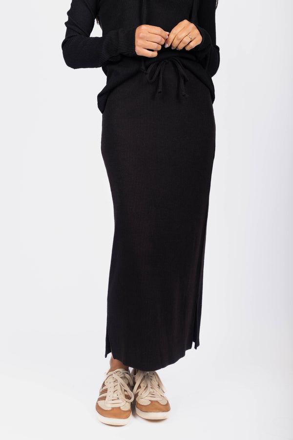 Callie Ribbed Skirt (Black)