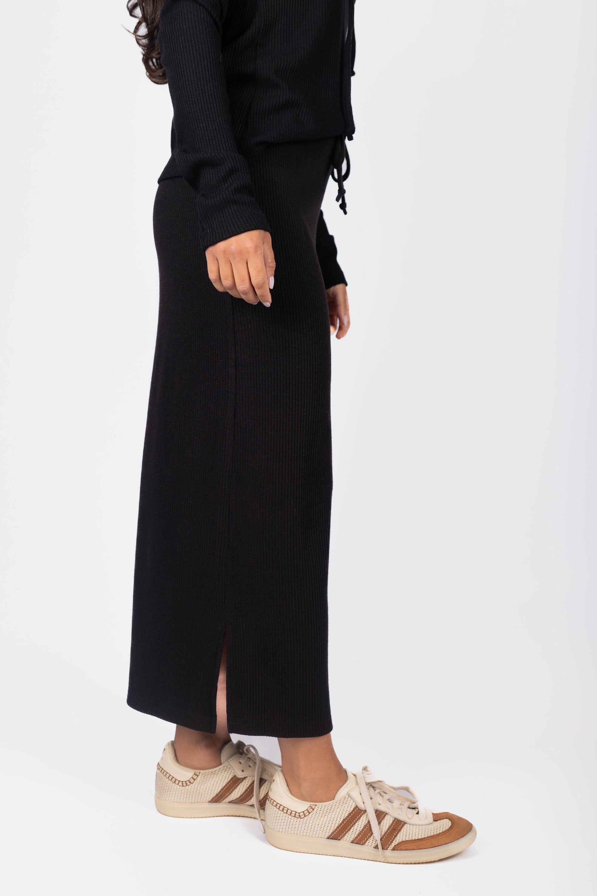Callie Ribbed Skirt (Black)