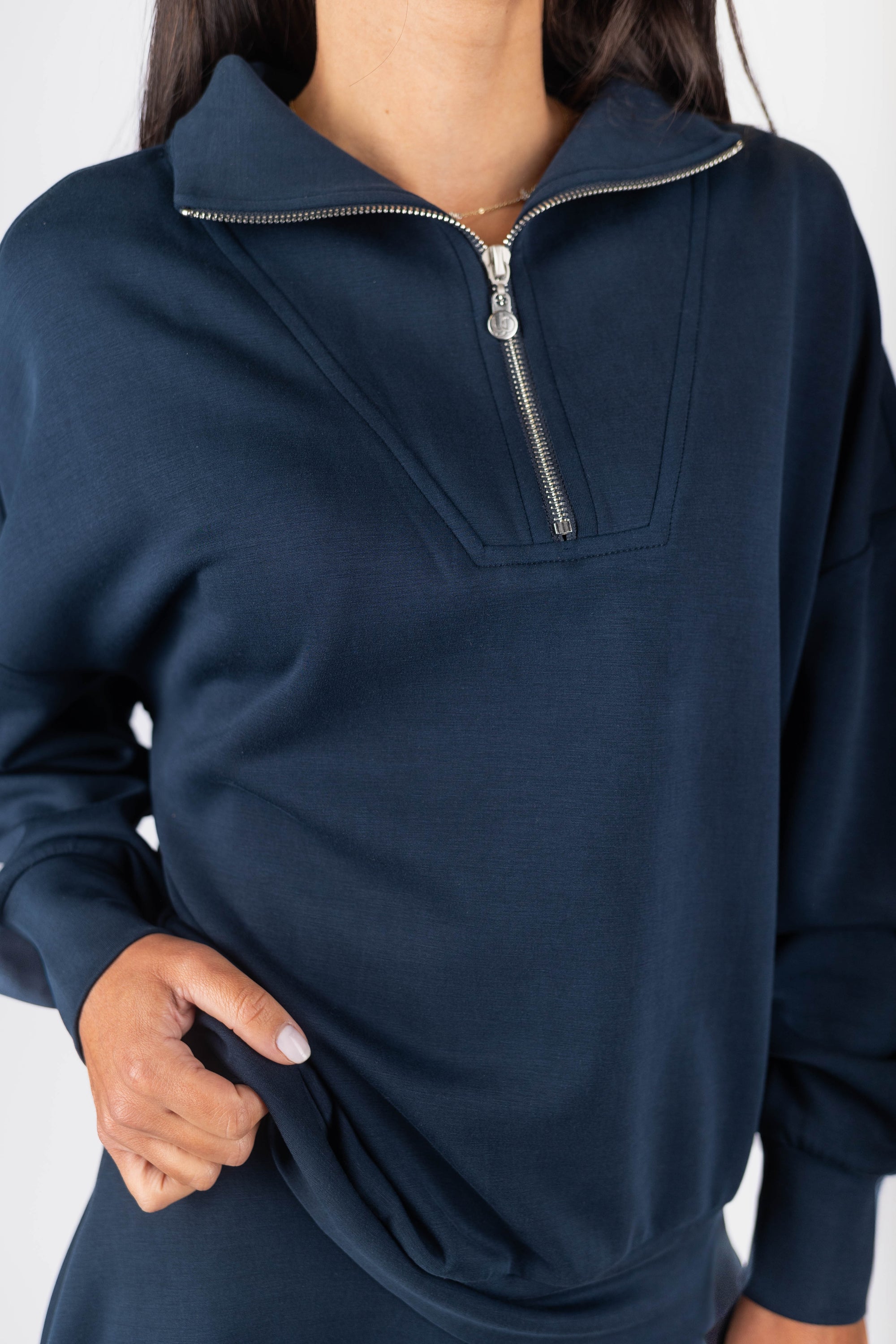 Mina Half Zip Top (Navy)