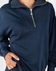 Mina Half Zip Top (Navy)