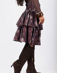 Zena Skirt (Brown Pattern) 23"