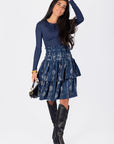 Zena Skirt (Blue Pattern) 23"