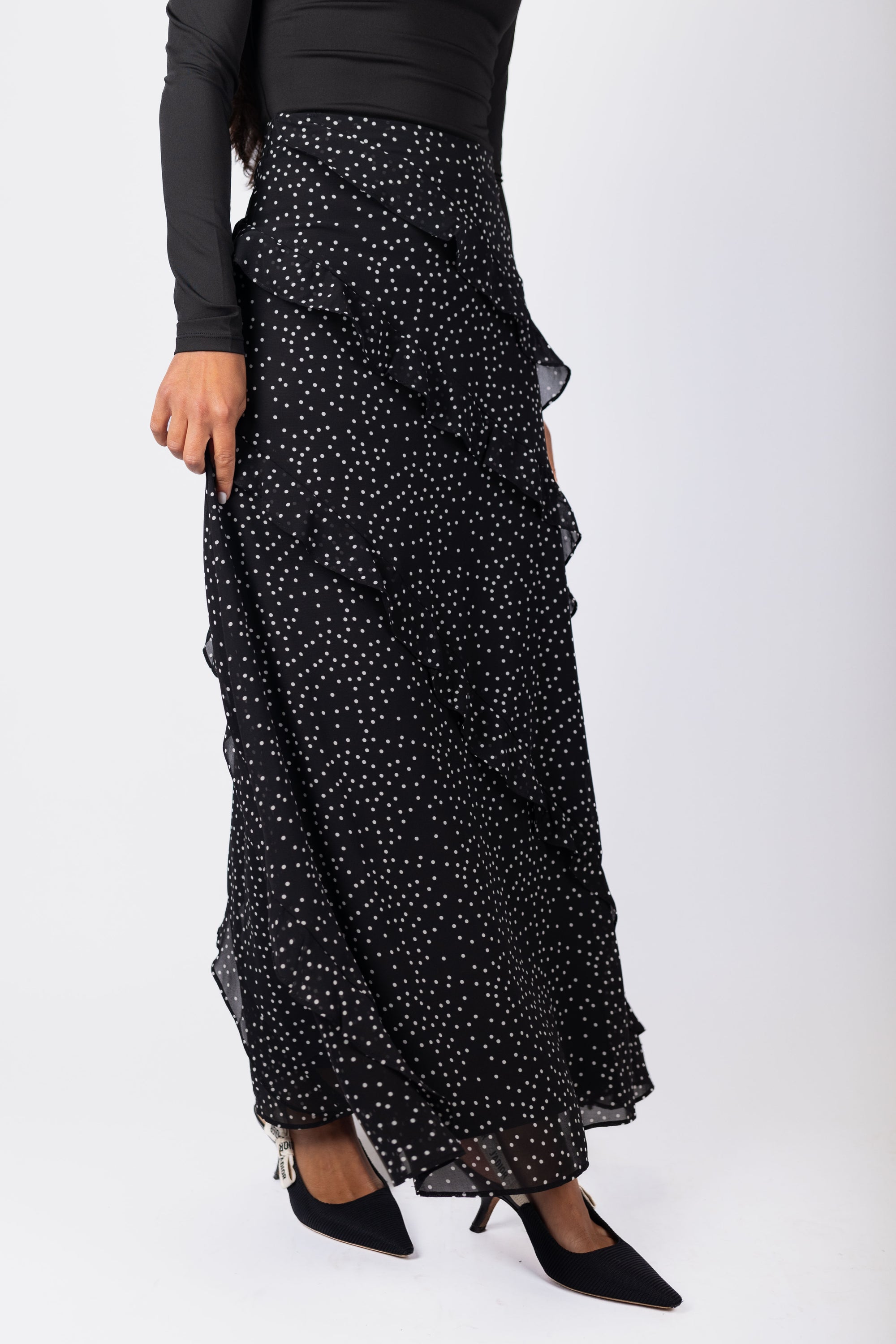 Laurel Skirt (Black Polka Dot)