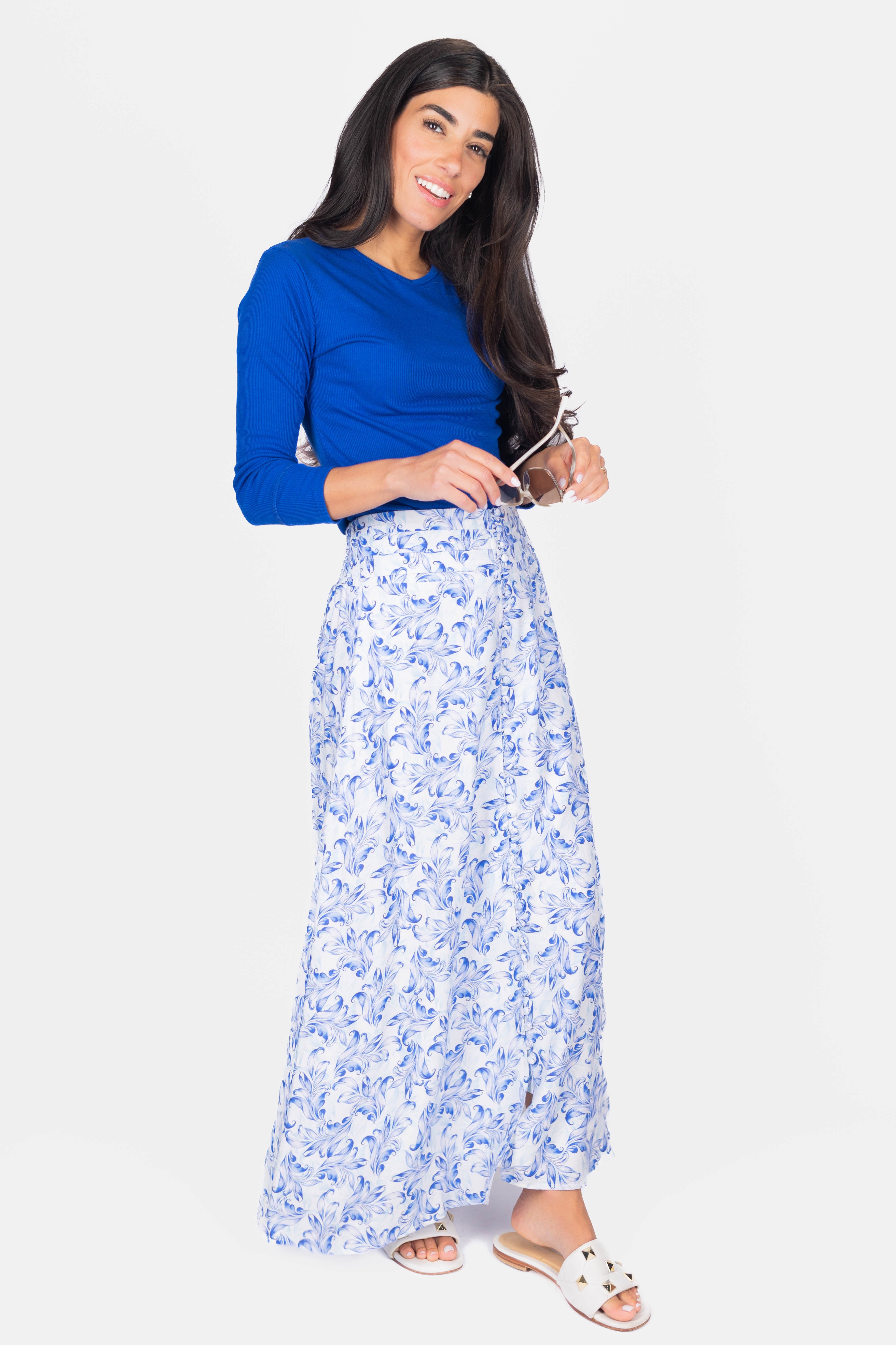 Josephine Skirt (Blue/White) – Yakira Bella