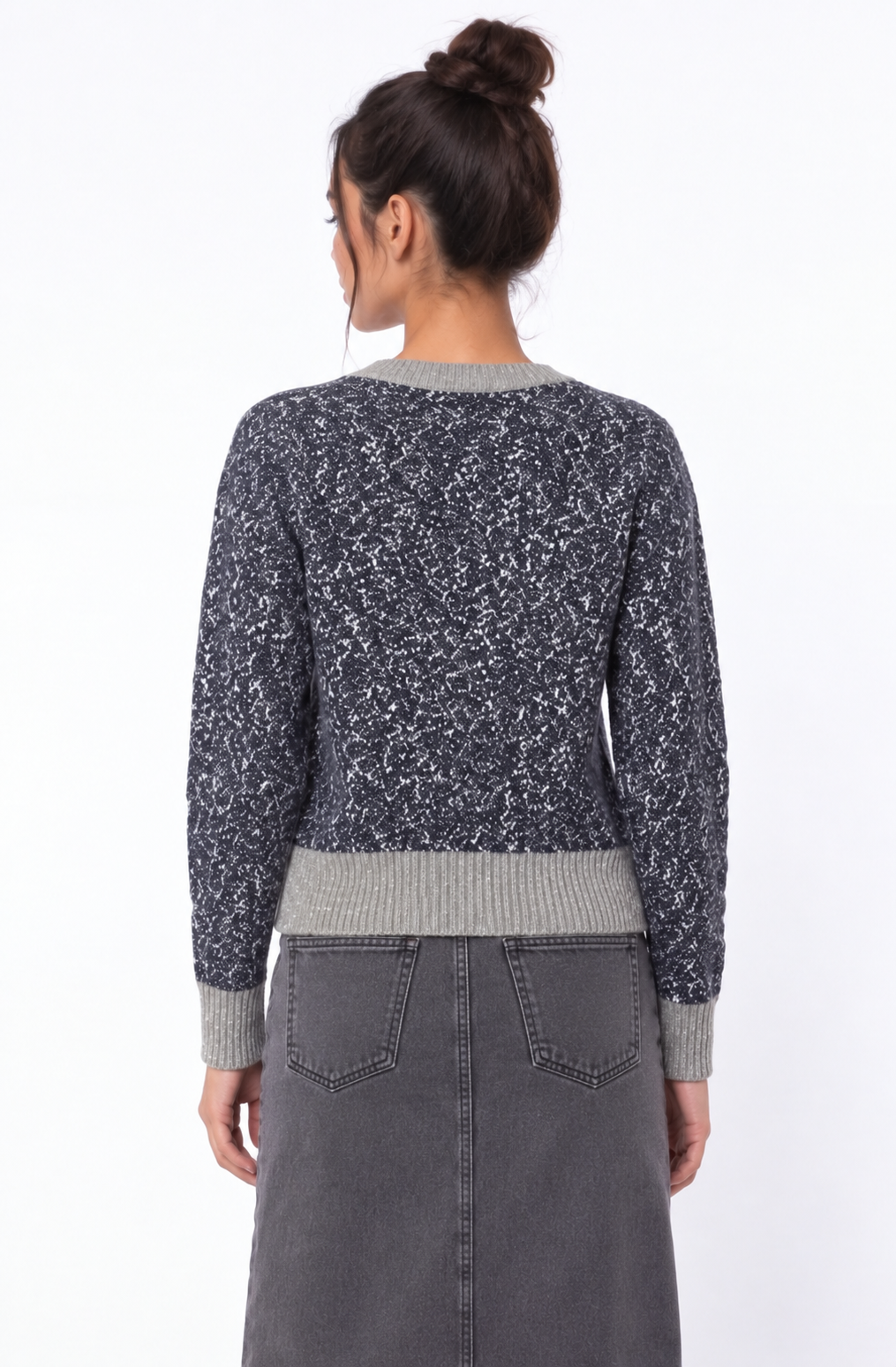 Mabel Cardigan (Grey Navy)