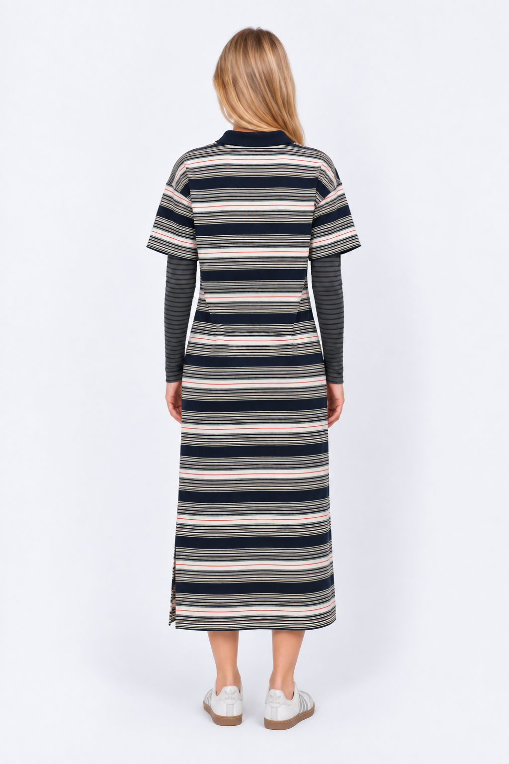 Jasmine Dress (Navy Stripe)