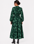 Leslie Dress (Dark Green Ground)
