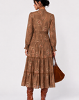 Rosana Dress (Brown Flower)
